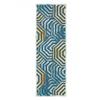 SUPERIOR Waimea Indoor Outdoor Runner Rug, Perfect for Patio, Poolside, Backyard, Playroom, Kitchen, Bedroom, Dining Room, Entryway, Mudroom, Modern Geometric Floor Cover, 2' 7" x 8', Navy Blue-Cream view 3