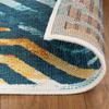 SUPERIOR Waimea Indoor Outdoor Runner Rug, Perfect for Patio, Poolside, Backyard, Playroom, Kitchen, Bedroom, Dining Room, Entryway, Mudroom, Modern Geometric Floor Cover, 2' 7" x 8', Navy Blue-Cream view 4