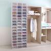 SanBouSi 24 Pack Stackable Shoe Box Plastic Shoe Organizer Space Saving Shoe Display Containers with Clear Lids for Women/Men, White view 2