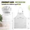 Handepo 28 Pcs Kid Apron and Chef Hat Set Adjustable Bib Apron with Pockets for Kids Cooking Baking Painting Crafting(White) view 2