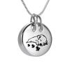 SHEIL Cute Sleeping Dog Cremation Necklace Round Stainless Steel Pet Memorial Urn Pendant Funeral Keepsake Jewelry for Dog Ash Holder view 1