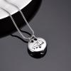 SHEIL Cute Sleeping Dog Cremation Necklace Round Stainless Steel Pet Memorial Urn Pendant Funeral Keepsake Jewelry for Dog Ash Holder view 2