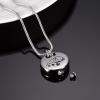 SHEIL Cute Sleeping Dog Cremation Necklace Round Stainless Steel Pet Memorial Urn Pendant Funeral Keepsake Jewelry for Dog Ash Holder view 3