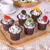 BestAlice 6 Pcs Fake Cupcake Model, Artificial Cake Fake Simulation Realistic Food, Faux Fruit Cakes Simulation Realistic Cupcake Bread Dessert For Display, Fruit Bakery Photography Props Decor, White view 2