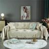XSlive Luxury Jacquard Sofa Cover Soft Thick Chenille Sectional Couch Cover with Lace Floral Pattern Decorative Throw Blanket Furniture Cover for Sofa Bed (Beige,71"x59") view 1