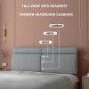 Queen Size Headboard Cushion Bolsters Big Bed Backrest Pillow Reading Pillow Lumbar Support Pad Back Wedge Pillow for Daybed Bedroom Bench,C,No headboard 35.4"/90cm view 4