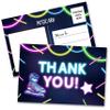 Birthday Thank You Postcards, Neon Roller Skating Thank You Cards for Kids Girls Boys Birthday Party, Baby Shower Party, Set of 20 (A05) view 1
