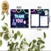 Birthday Thank You Postcards, Neon Roller Skating Thank You Cards for Kids Girls Boys Birthday Party, Baby Shower Party, Set of 20 (A05) view 2