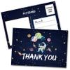 Disfuco Birthday Thank You Postcards, Outer Space Theme, Astronaut Rocket Ship Thank You Cards for Kids Girls Boys Birthday Party, Baby Shower Party, Set of 20 (A04) view 1