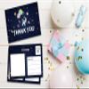 Disfuco Birthday Thank You Postcards, Outer Space Theme, Astronaut Rocket Ship Thank You Cards for Kids Girls Boys Birthday Party, Baby Shower Party, Set of 20 (A04) view 3