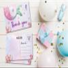 Disfuco Birthday Thank You Postcards, Mermaid Theme, Under The Sea, Ocean Thank You Cards for Kids Girls Boys Birthday Party, Baby Shower Party, Set of 20 (A06) view 3