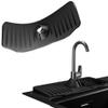 Amiff Black Kitchen Sink Splash Guard Behind Faucet. Food-Grade Silicone Kitchen Faucet Splash Guard for Bathroom, RV. Durable Faucet Absorbent Mat for Kitchen Sink with Flexible Petals, Grooves view 1