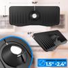 Amiff Black Kitchen Sink Splash Guard Behind Faucet. Food-Grade Silicone Kitchen Faucet Splash Guard for Bathroom, RV. Durable Faucet Absorbent Mat for Kitchen Sink with Flexible Petals, Grooves view 2