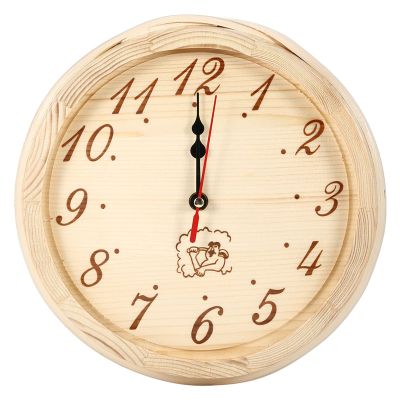 9.1 x 2.4in Wooden Wall Clock,Sauna Clock High Temperature Resistant,Digital Bathroom Shower Wall Clock for Sauna Room Home Bathroom Office Use