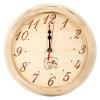 9.1 x 2.4in Wooden Wall Clock,Sauna Clock High Temperature Resistant,Digital Bathroom Shower Wall Clock for Sauna Room Home Bathroom Office Use view 1