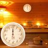 9.1 x 2.4in Wooden Wall Clock,Sauna Clock High Temperature Resistant,Digital Bathroom Shower Wall Clock for Sauna Room Home Bathroom Office Use view 4