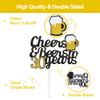 Happy 30th Birthday Banner - Cheers to 30 Years Banner 30 Years Old Cake Topper, Glittery Circle Dots Garland 30th Birthday Decorations Party Supplies (Black Gold) view 4