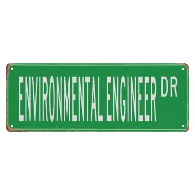 ANWND Vintage Retro Metall Street Sign Environmental Engineer, Environmental Engineer Gift, Environmental Engineer Sign, Gift for Engineer 16"x6"
