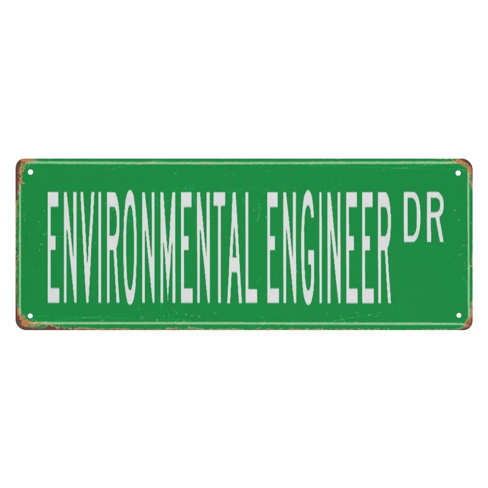 ANWND Vintage Retro Metall Street Sign Environmental Engineer, Environmental Engineer Gift, Environmental Engineer Sign, Gift for Engineer 16"x6"
