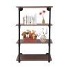 Floating Shelves for Bedroom - Wall Mounted Rustic Industrial Pipe Hanging Boards Shelving for Wall Decor - Metal Wood Bookshelf Unit for Living Room (F) view 1