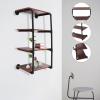 Floating Shelves for Bedroom - Wall Mounted Rustic Industrial Pipe Hanging Boards Shelving for Wall Decor - Metal Wood Bookshelf Unit for Living Room (F) view 3