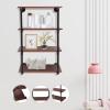 Floating Shelves for Bedroom - Wall Mounted Rustic Industrial Pipe Hanging Boards Shelving for Wall Decor - Metal Wood Bookshelf Unit for Living Room (F) view 4