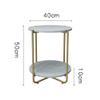 FUFU Living Room Marble Sofa Side Table, 2-Story Storage Rack, Metal Coffee Table, Office Furniture, Bedside Table view 3