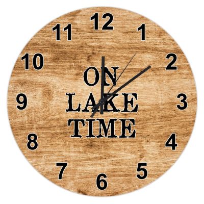 UFunhome 12-Inch Round Wooden Clock - Lake on Lake Time Battery Operated Silent Non Ticking Weathered Distressed Board Wall Clock Vintage Decoration for Kitchen Home Bedrooms Funny Gifts for Friends