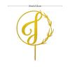 Vinisong Personalized Initial Letter J Cake Topper Wooden Wreath Monogram Cake Toppers Perfect for Birthday Rustic Wedding Anniversary Party Keepsake Decoration(Design 07,J) view 2