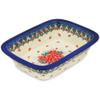 Polmedia Polish Pottery Rectangular Baker UNIKAT - Pink Forget Me Not Pattern Handmade in Boleslawiec Poland by Ceramika Artystyczna + Certificate of Authenticity view 1