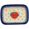Polmedia Polish Pottery Rectangular Baker UNIKAT - Pink Forget Me Not Pattern Handmade in Boleslawiec Poland by Ceramika Artystyczna + Certificate of Authenticity view 2