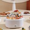 JYYBN Electric Hot Pot Portable Electric Skillet Hot Pot Multi Cooking Machine Dormitory Multifunction Non-Stick Pan,White,2layers view 4