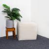 Saffron Jute Pouf Cover Footstool Ottoman Unstuffed Cover - Pouffee Cushion Footrest Cover 18" Width x 18" Length x 16" Height (Ivory, 18" D x 18" W x 16" H Cube) view 1