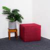 Saffron Jute Pouf Cover Footstool Ottoman Unstuffed Cover - Pouffee Cushion Footrest Cover 18" Width x 18" Length x 16" Height (Red, 18" D x 18" W x 16" H Cube) view 1