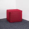 Saffron Jute Pouf Cover Footstool Ottoman Unstuffed Cover - Pouffee Cushion Footrest Cover 18" Width x 18" Length x 16" Height (Red, 18" D x 18" W x 16" H Cube) view 2
