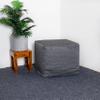 Saffron Jute Pouf Cover Footstool Ottoman Unstuffed Cover - Pouffee Cushion Footrest Cover 18" Width x 18" Length x 16" Height (Dark Grey, 18" D x 18" W x 16" H Cube) view 1