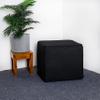 Saffron Jute Pouf Cover Footstool Ottoman Unstuffed Cover - Pouffee Cushion Footrest Cover 18" Width x 18" Length x 16" Height (Black, 18" D x 18" W x 16" H Cube) view 1