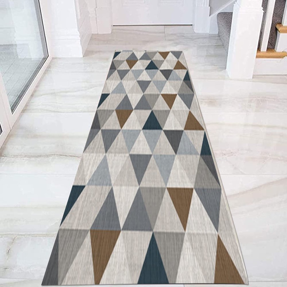Geometric Design Hallway Passage Narrow Runner Rug, Modern Carpet Runner for Corridor/Kitchen/Living Room Entryway 60cm/70cm/80cm/100cm Width (Size : 3.3 ft x 8.2 ft)