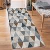 Geometric Design Hallway Passage Narrow Runner Rug, Modern Carpet Runner for Corridor/Kitchen/Living Room Entryway 60cm/70cm/80cm/100cm Width (Size : 3.3 ft x 8.2 ft) view 2