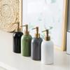 420ml/14oz Solid Color Ceramic Manual Press Soap Dispenser Countertop Soap Pump Dispenser Refillable for Bathroom Kitchen view 2