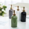 420ml/14oz Solid Color Ceramic Manual Press Soap Dispenser Countertop Soap Pump Dispenser Refillable for Bathroom Kitchen view 4