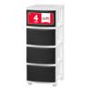IRIS USA Plastic Drawer Storage Organizer, 4-Drawers, for Classroom Art Supplies Bathroom Dorm Bedroom Laundry Room, Slim Narrow, White Frame with Matte Black Front Panels view 1