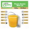 1 Gallon (128 oz) Clear Plastic Bucket with Lid and Handle (30 Pack), Ice Cream Tub with Lids - Food Grade Freezer and Microwave Safe Food Storage Containers, Round Plastic Pail Container with Lid view 2