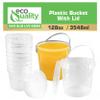 1 Gallon (128 oz) Clear Plastic Bucket with Lid and Handle (30 Pack), Ice Cream Tub with Lids - Food Grade Freezer and Microwave Safe Food Storage Containers, Round Plastic Pail Container with Lid view 4