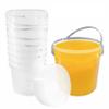 1 Gallon (128 oz) Clear Plastic Bucket with Lid and Handle (20 Pack), Ice Cream Tub with Lids - Food Grade Freezer and Microwave Safe Food Storage Containers, Round Plastic Pail Container, BPA Free view 1