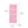 IRIS USA Plastic Drawer Storage Organizer, 4-Drawers, for Classroom Art Supplies Bathroom Dorm Bedroom Laundry Room, Slim Narrow, White Frame with Matte Pink Front Panels view 3