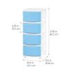 IRIS USA Plastic Drawer Storage Organizer, 4-Drawers, for Classroom Art Supplies Bathroom Dorm Bedroom Laundry Room, Slim Narrow, White Frame with Matte Blue Front Panels view 3