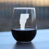 Bevvee Vermont State Outline Stemless Wine Glass - State Themed Drinking Decor and Gifts for Vermonter Women & Men - Large 17 Oz Glasses view 2