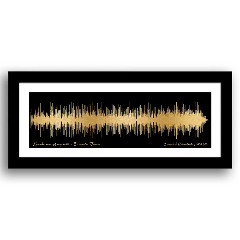 8th Anniversary Gift - Bronze Anniversary Gift - Song Sound Wave - Wedding Anniversary Gift For Him - Wedding Song Print - Soundwave Art