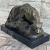 EUROPEAN BRONZE Real Bronze Cougar Panther Mountain Lion Statue Sculpture Statue Figurine Sale Artwork Decor view 1